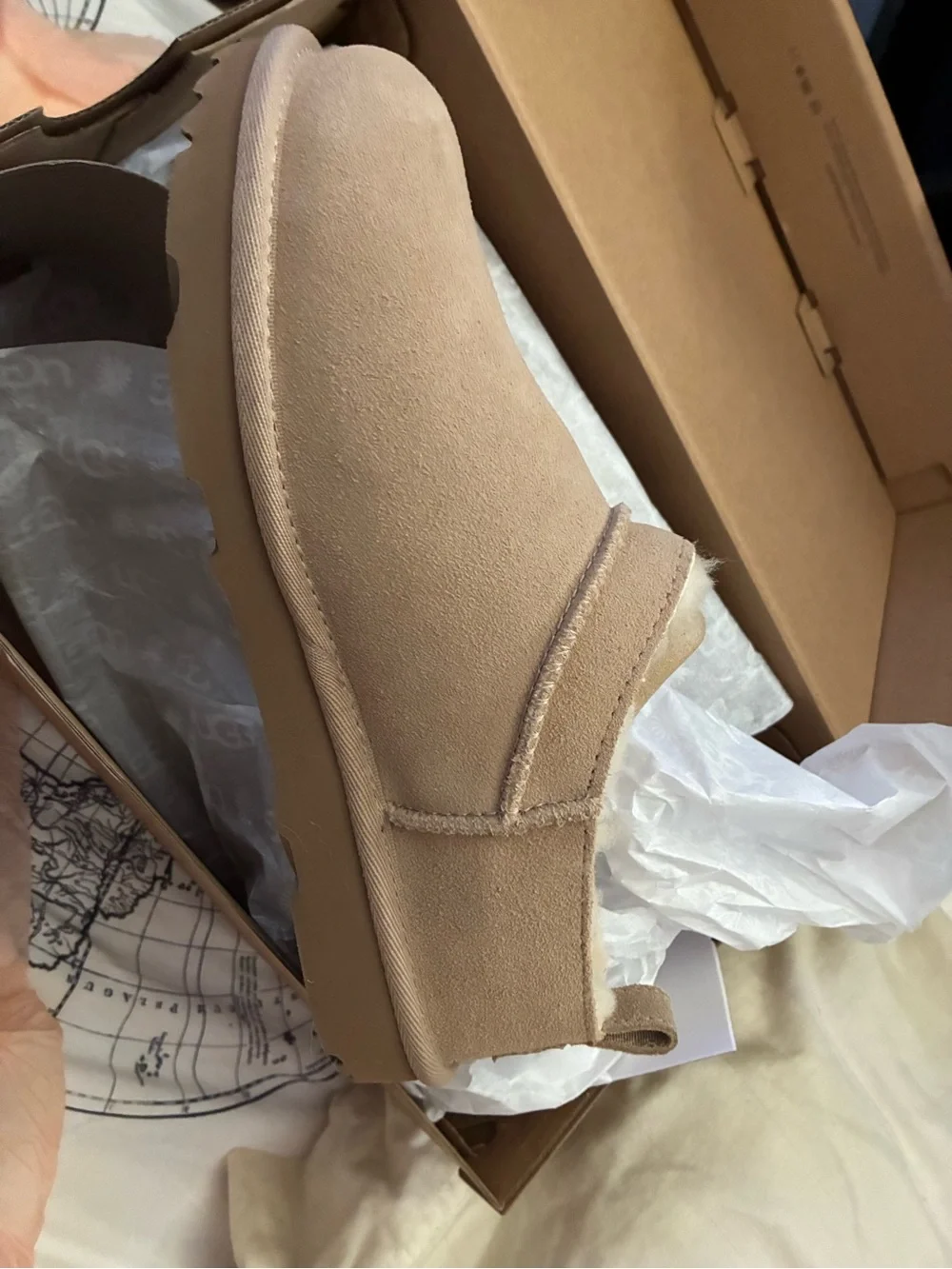 Big kids  Slip-On Suede-Like Casual Shoe in sand color